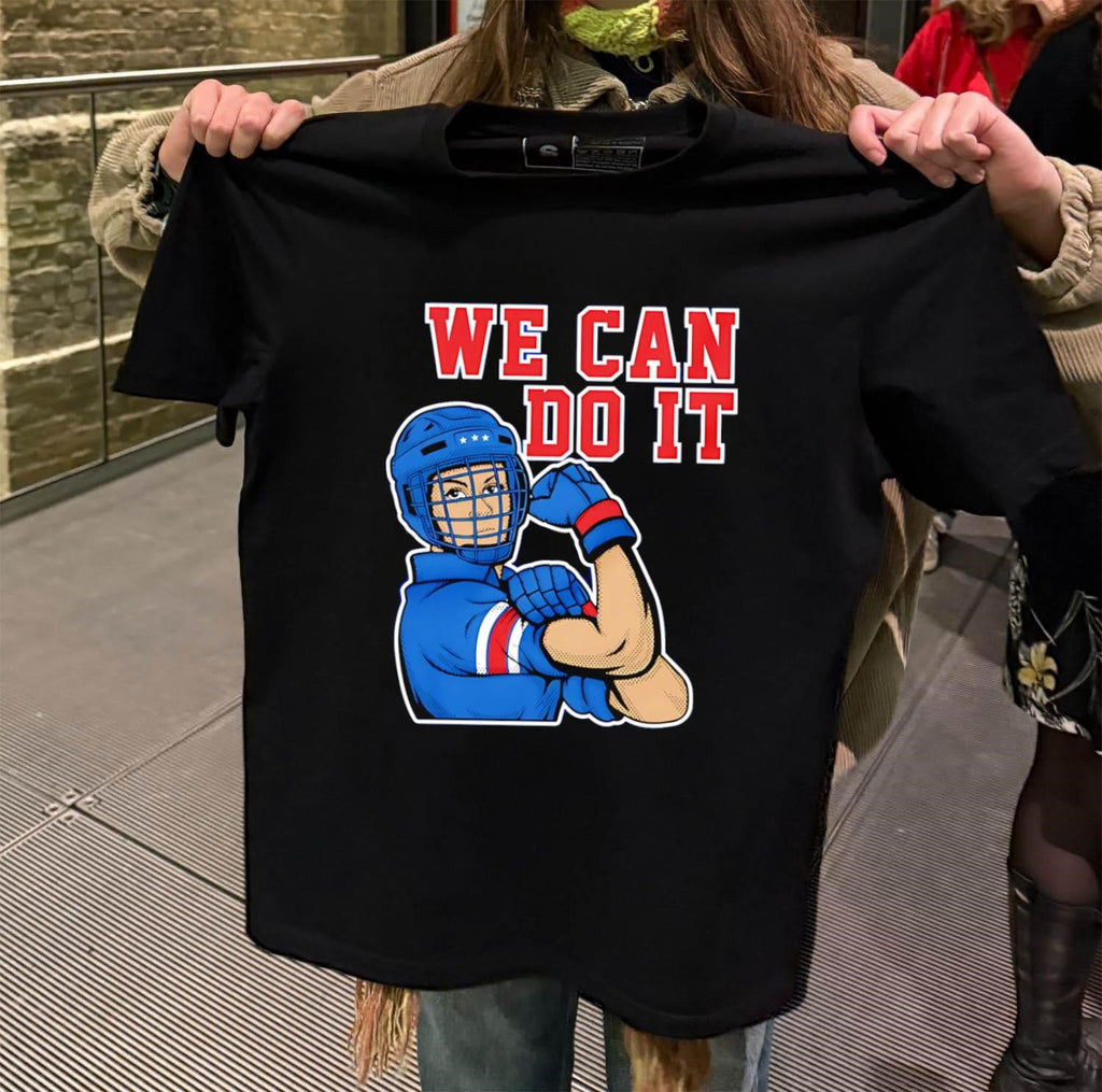 We Can Do It Female Hockey Player Rosie Riveter shirt