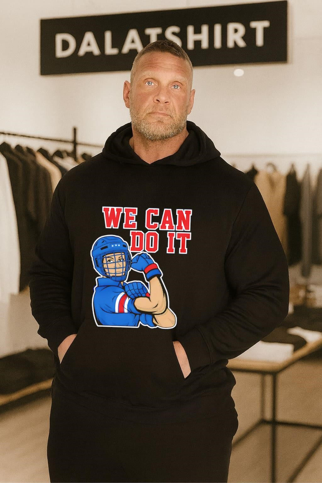 We Can Do It Female Hockey Player Rosie Riveter shirt