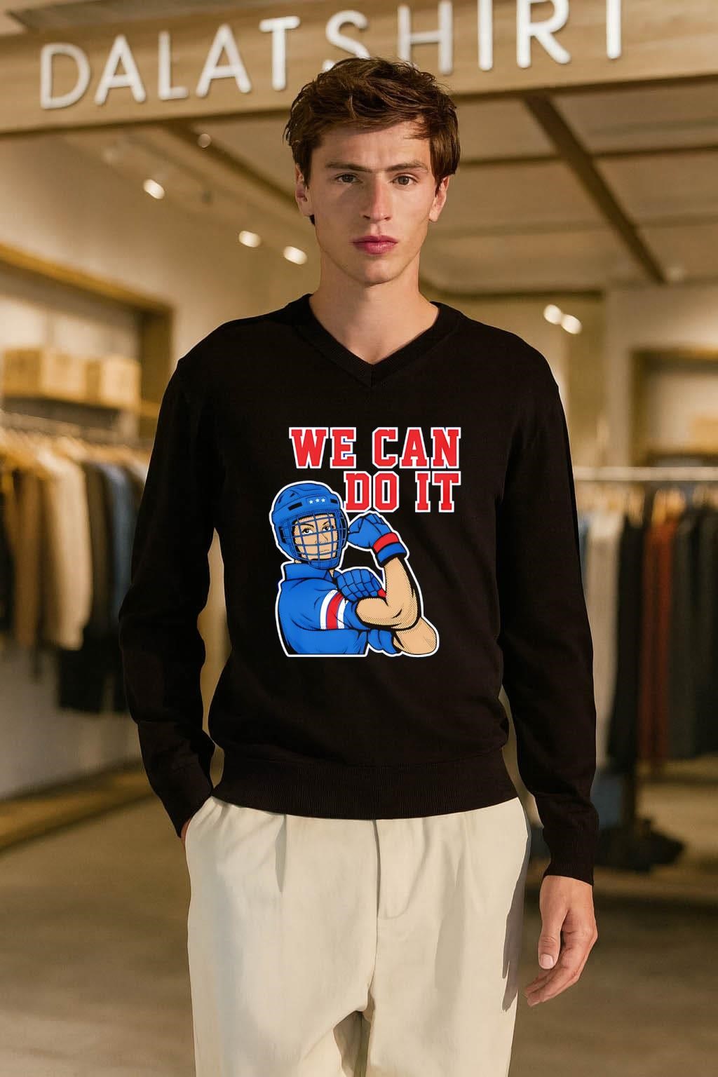 We Can Do It Female Hockey Player Rosie Riveter shirt