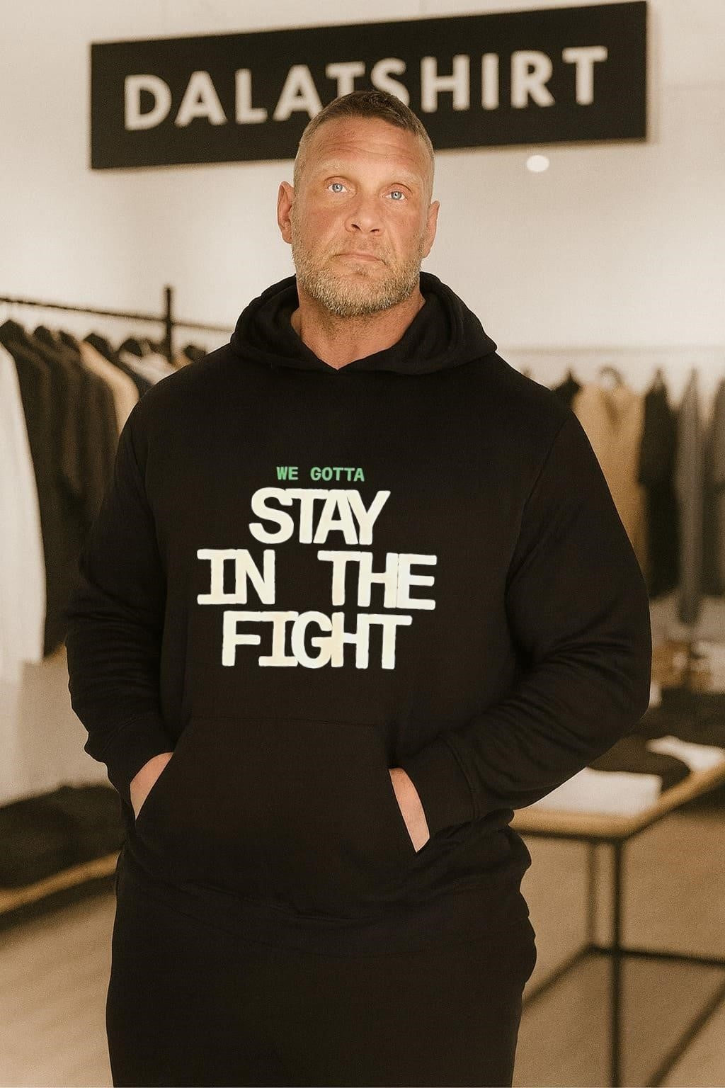 We Gotta Stay in the Fight White Block Lettering shirt
