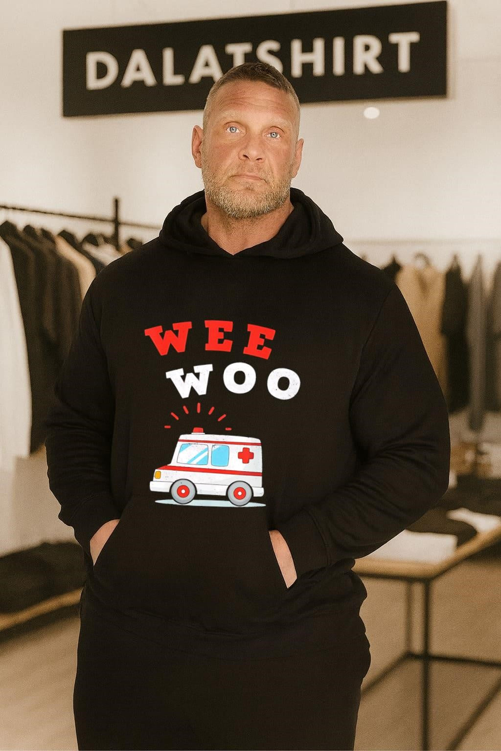 Wee Woo Cartoon Ambulance Emergency Vehicle Rescue Theme shirt