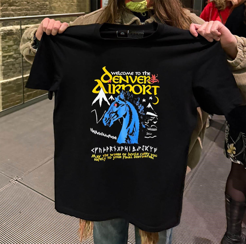 Welcome to the Denver Airport Blue Mustang Horse shirt