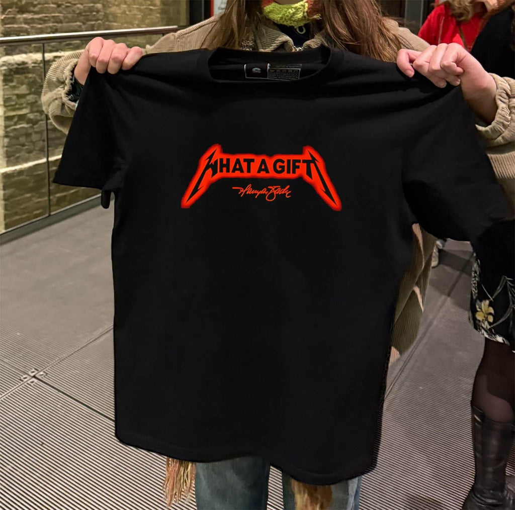 What A Gift Metallica Style Logo Orange Glow Signature shirt