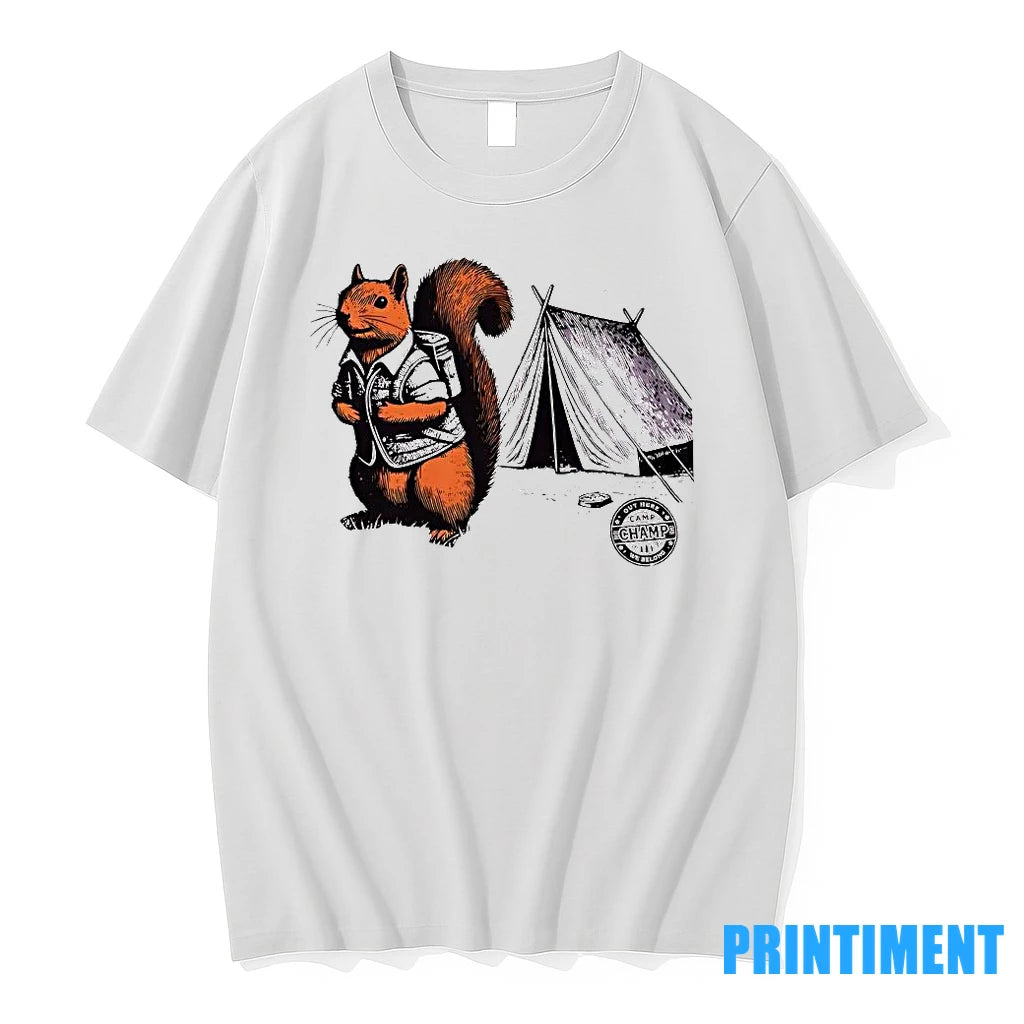 Whimsical Camping Squirrel Color Pop Adventure Tshirts Sweater