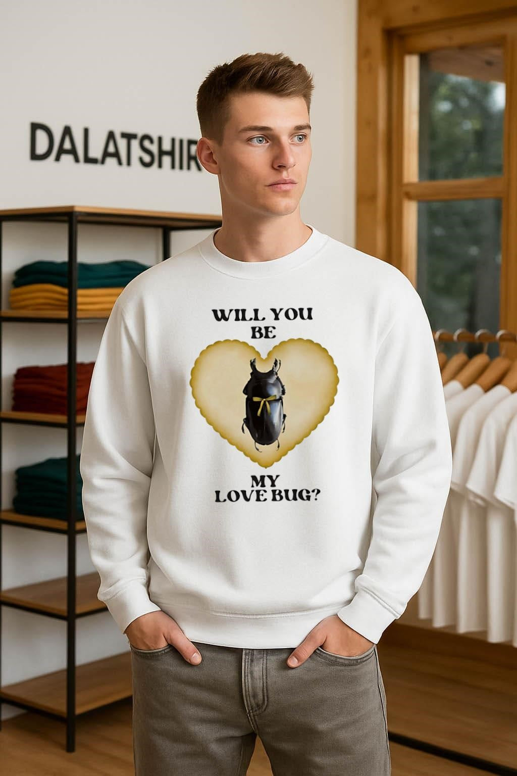 Will You Be My Love Bug Beetle Heart Graphic shirt
