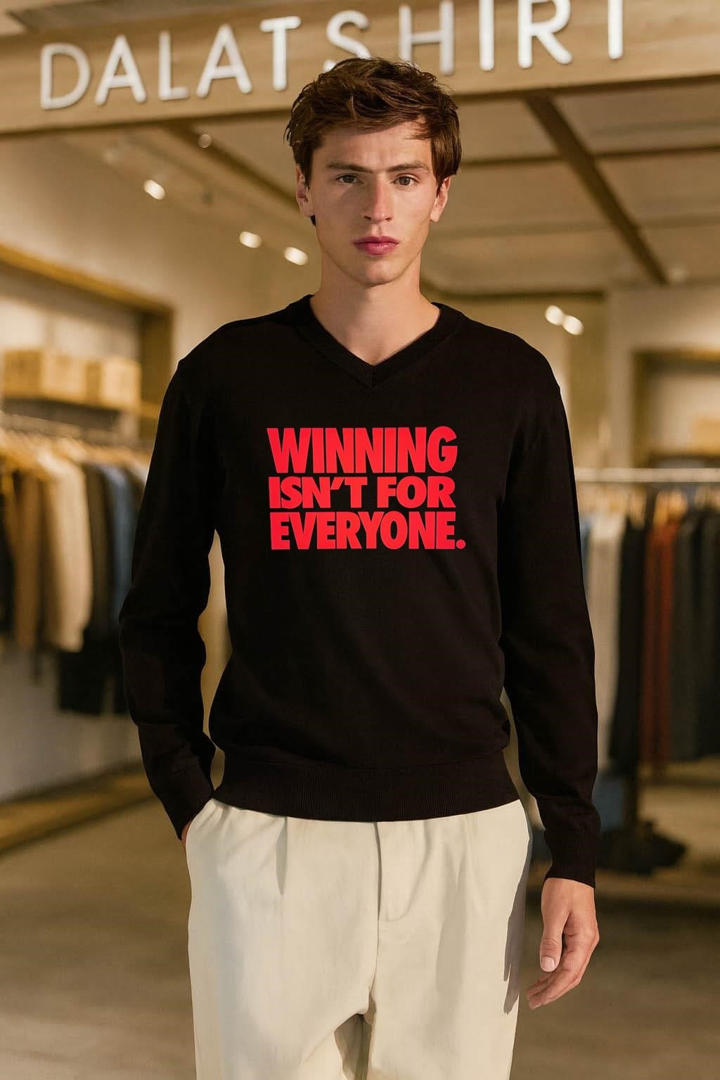 Winning Is Not For Everyone Bold Red Block Text shirt
