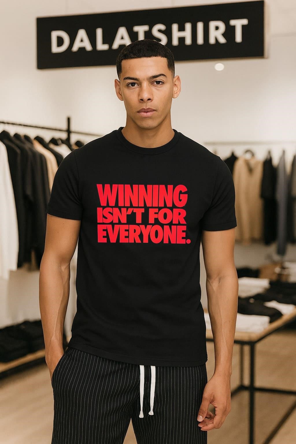 Winning Is Not For Everyone Bold Red Block Text shirt