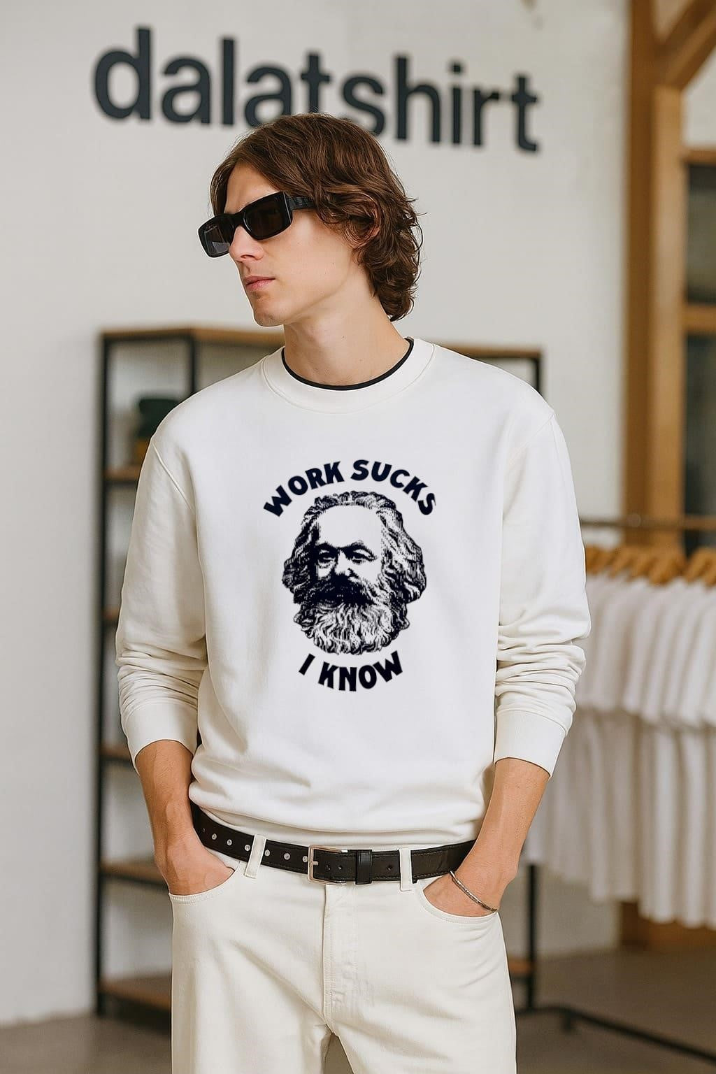 Work Sucks I Know Karl Marx Portrait shirt