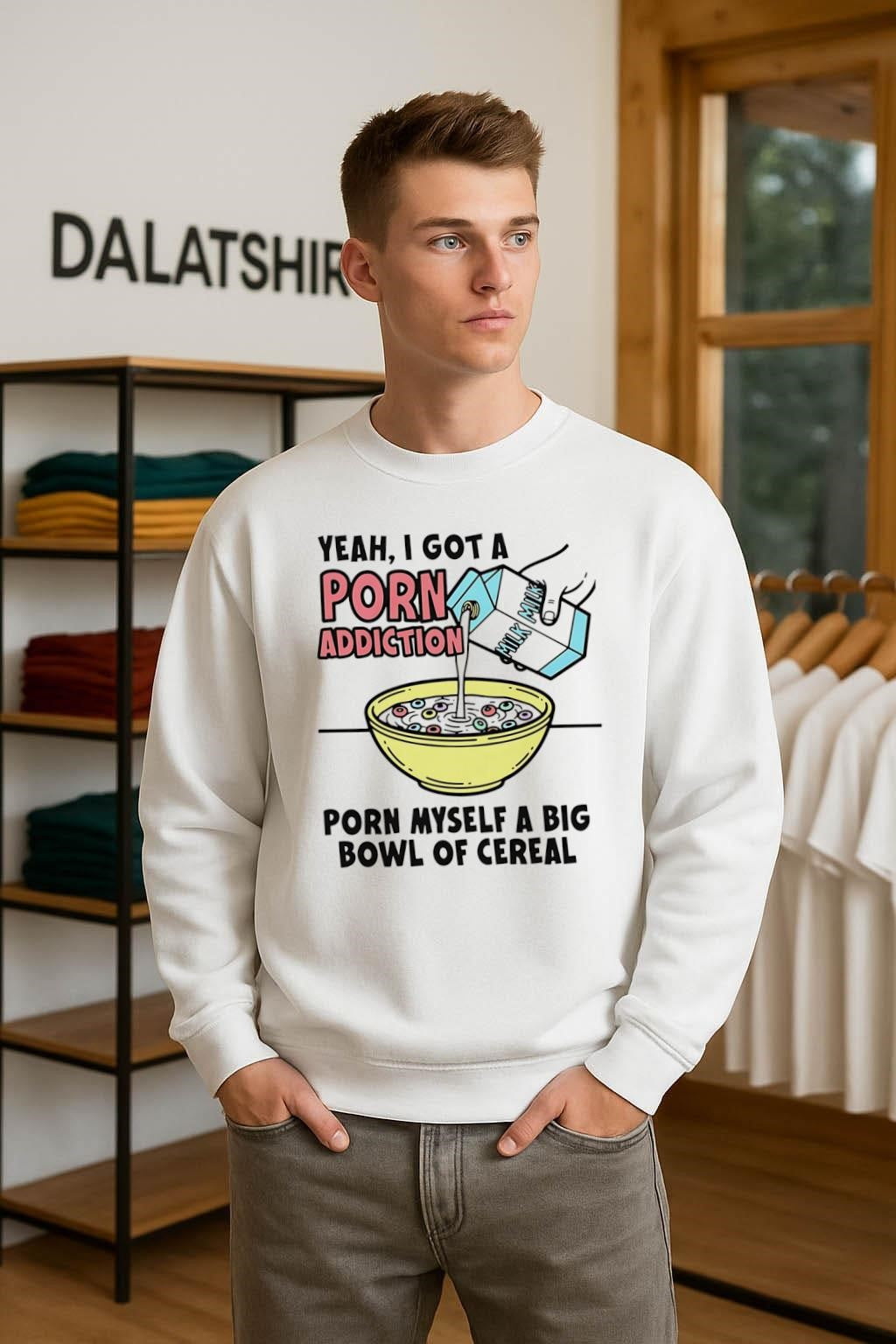 Yeah I Got A Porn Addiction Porn Myself A Big Bowl Of Cereal shirt