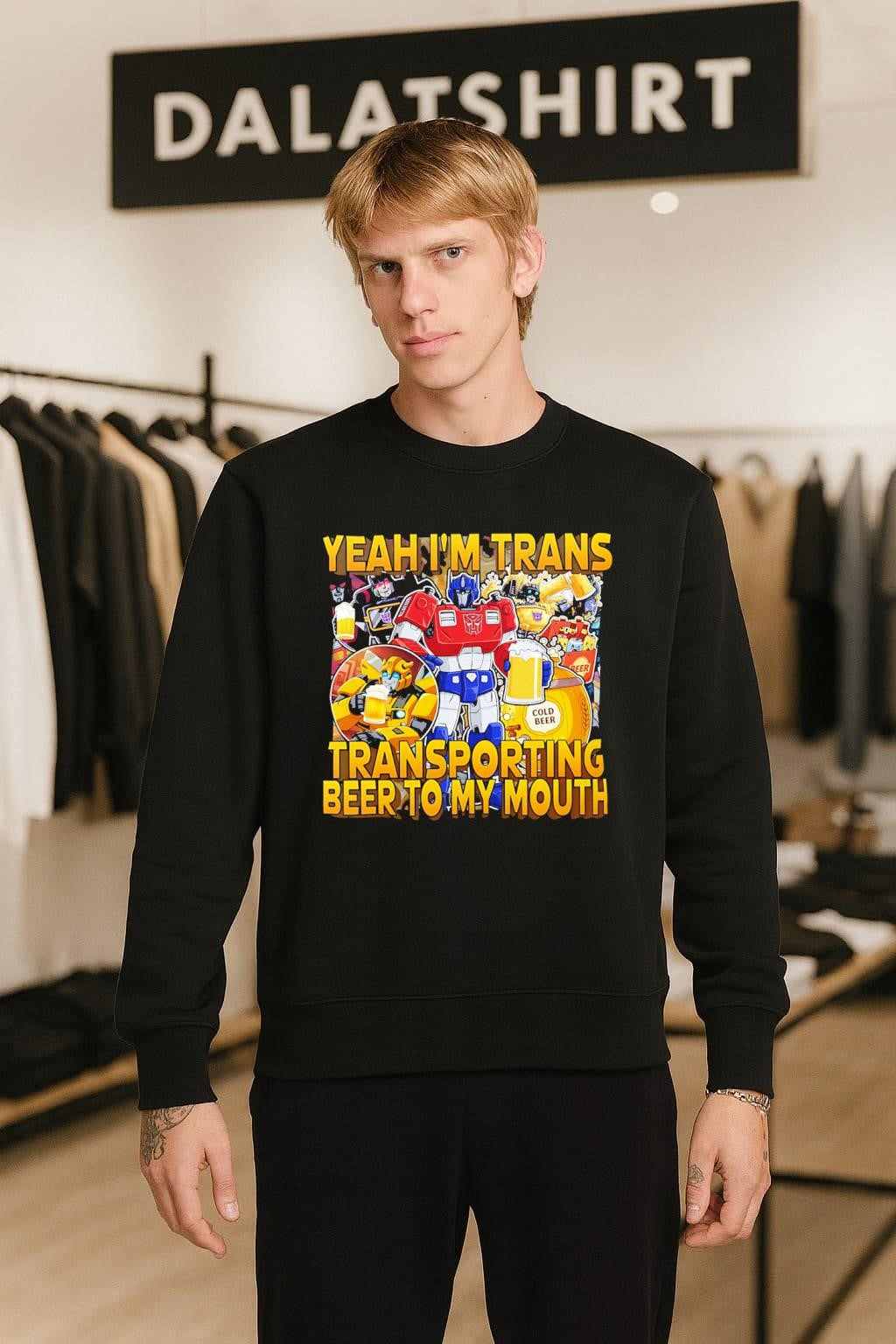 Yeah I’m Trans Transporting Beer To My Mouth Optimus Prime shirt