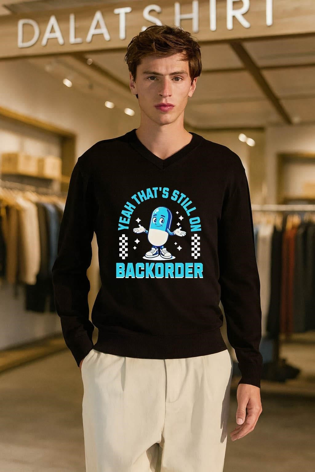 Yeah That’s Still On Backorder Cute Pill Character shirt