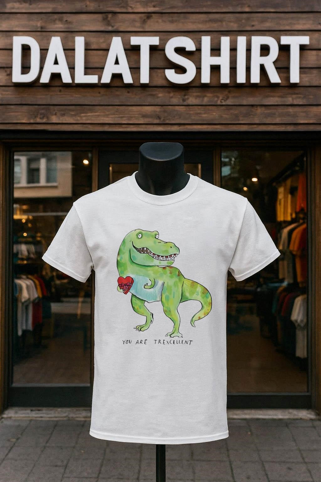 You Are Trexcellent T-Rex Dinosaur Holding Heart Box Valentine shirt