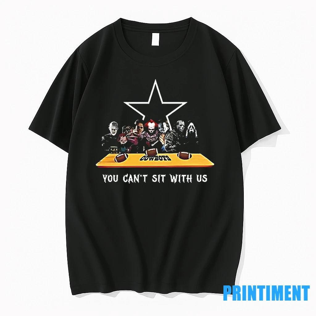 You Cant Sit With Us Cowboys Football Horror Movies Halloween Tshirts Sweater