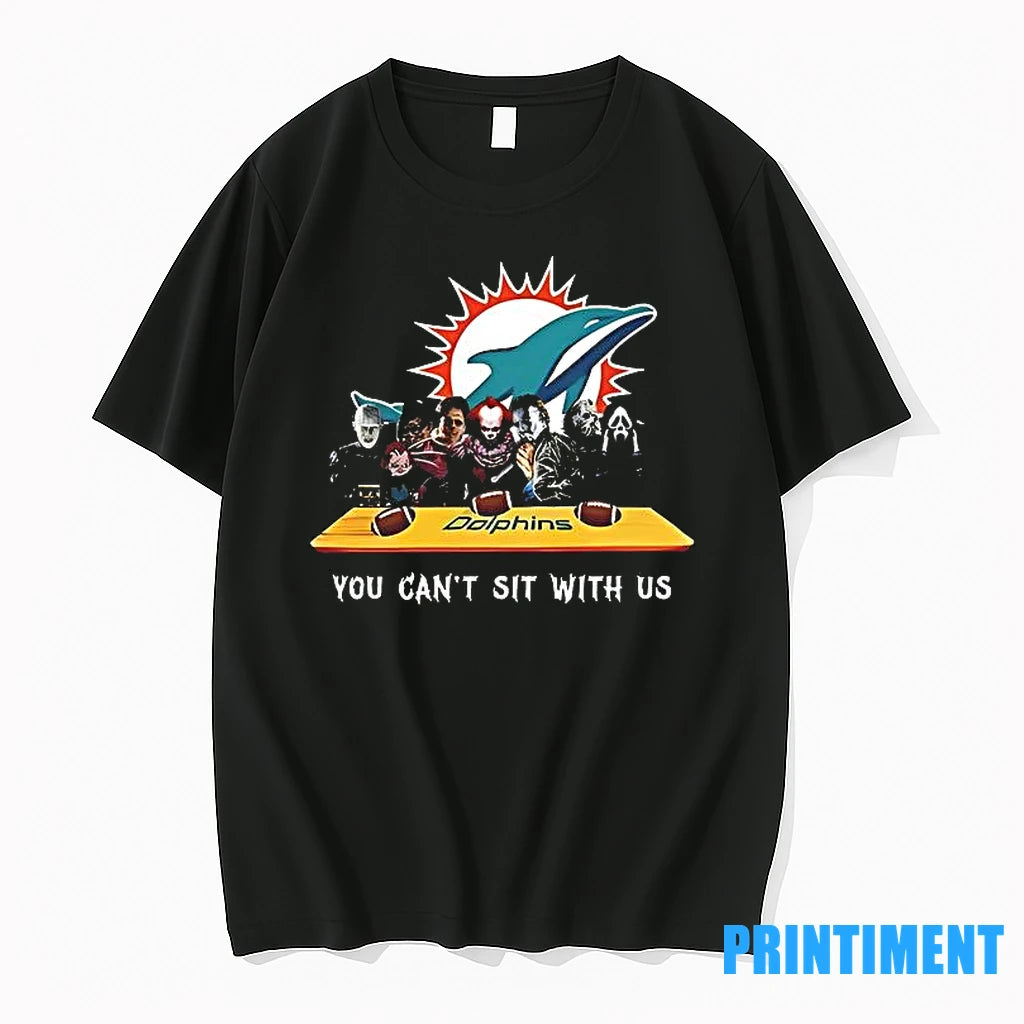You Cant Sit With Us Dolphins Football Horror Movies Halloween Tshirts Sweater