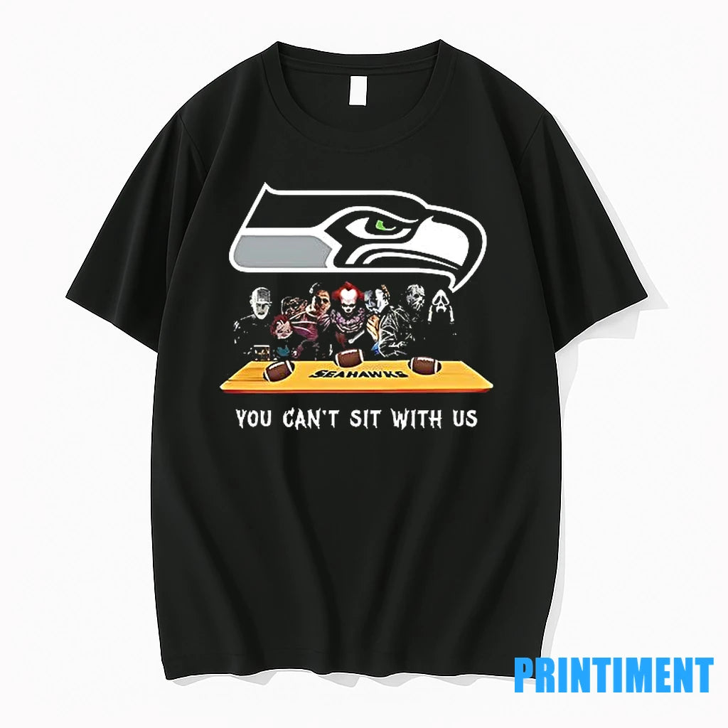 You Cant Sit With Us Seahawks Football Horror Movies Halloween Tshirts Sweater