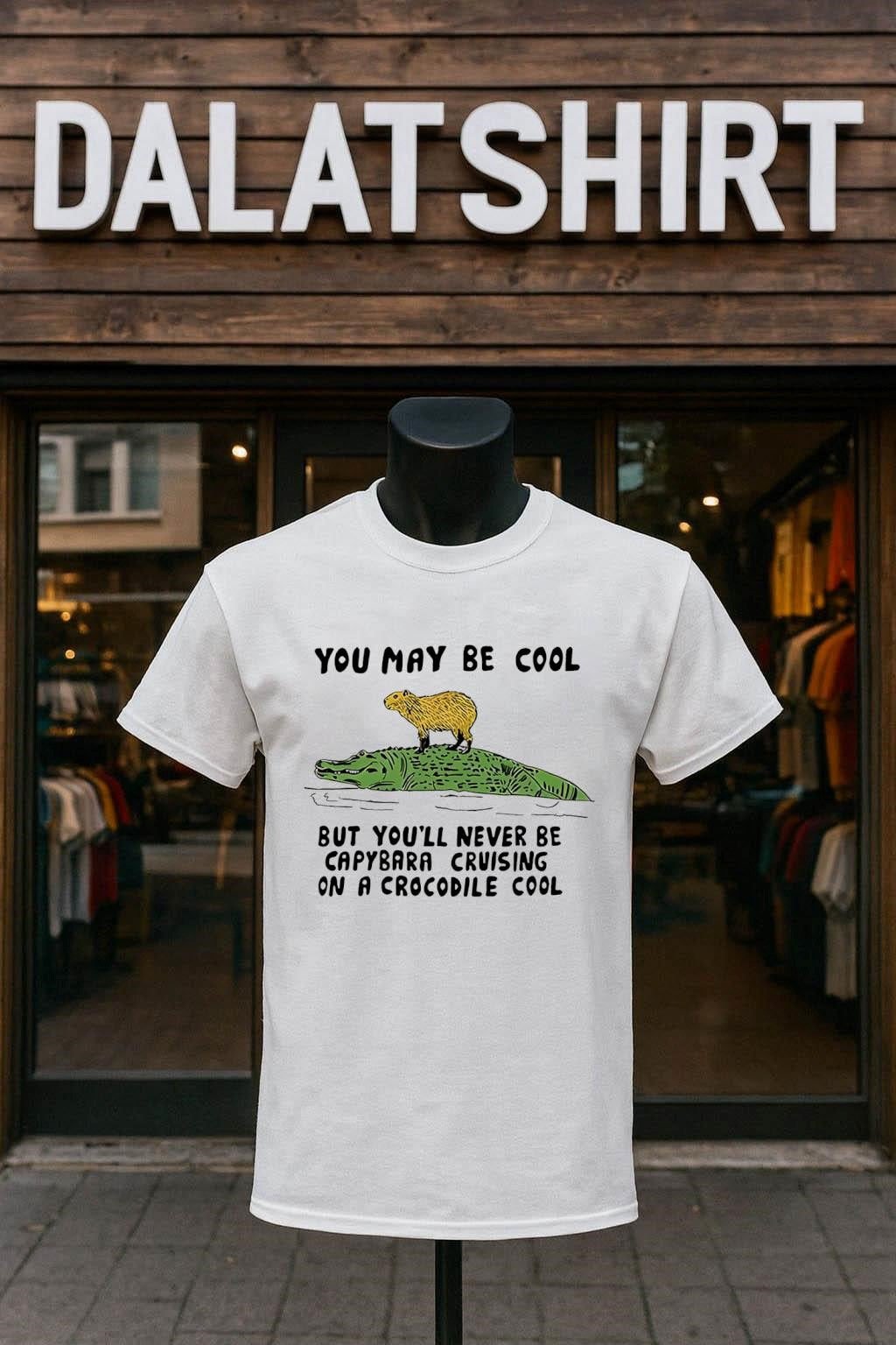 You May Be Cool Capybara Cruising On A Crocodile Cool shirt