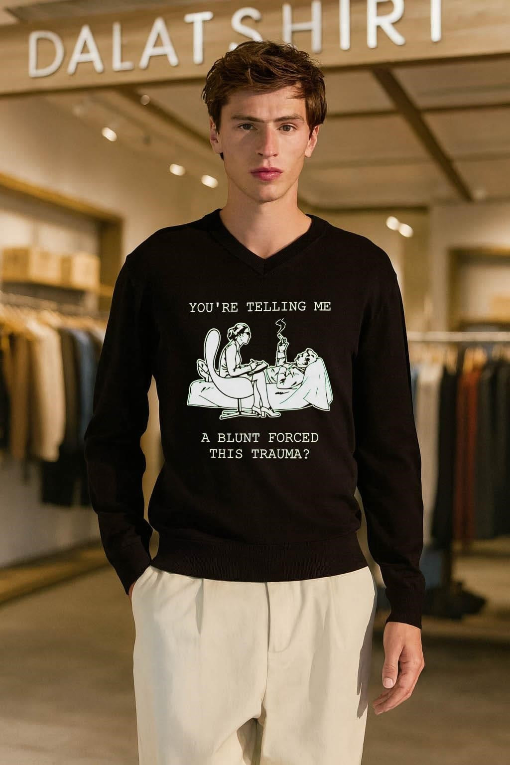 You’re Telling Me A Blunt Forced This Trauma Therapy Humor shirt