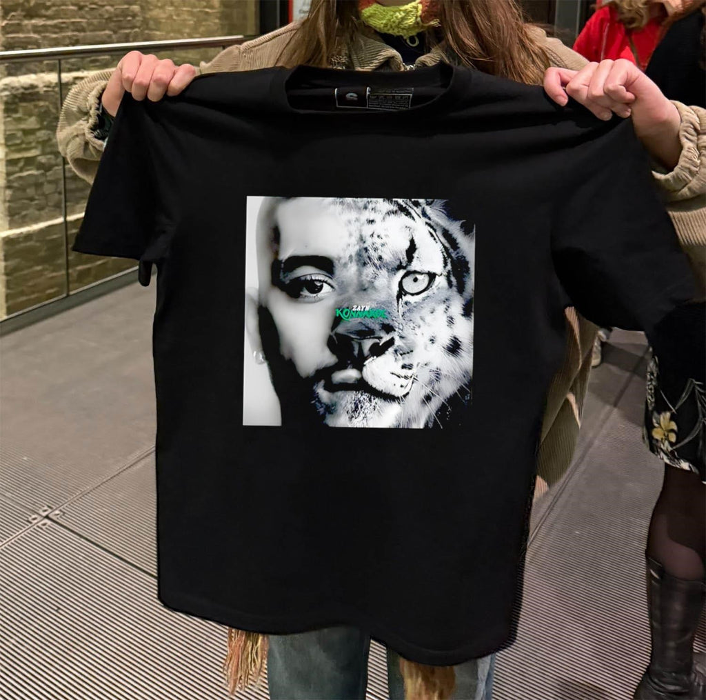 Zayn Malik Konnakol Half Face Snow Leopard Artistic shirt
