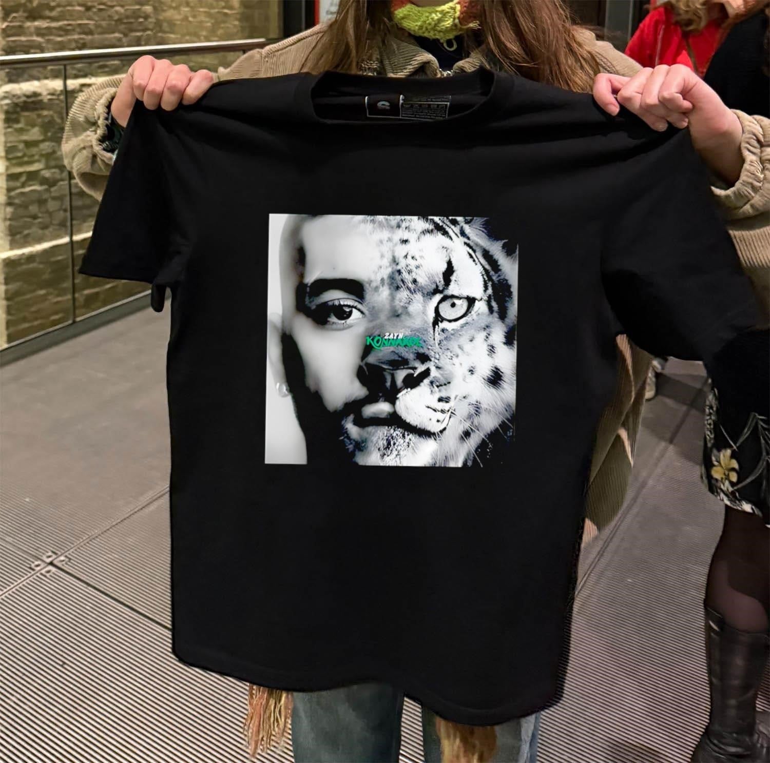 Zayn Malik Konnakol Half Face Snow Leopard Artistic shirt