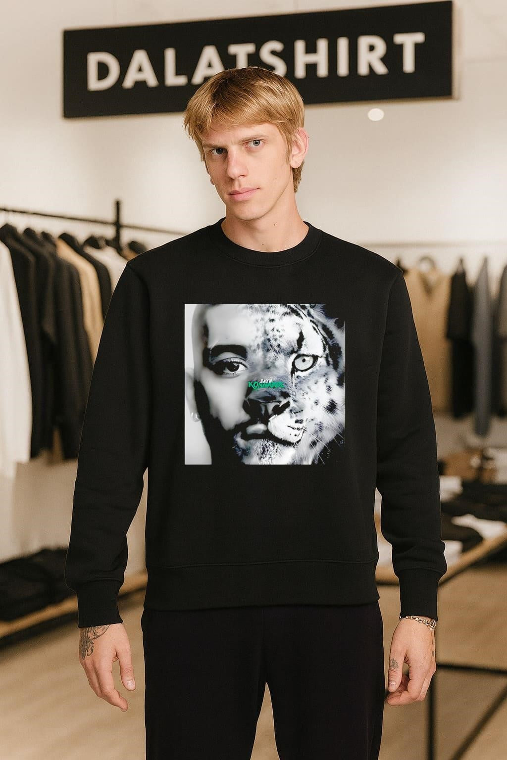 Zayn Malik Konnakol Half Face Snow Leopard Artistic shirt