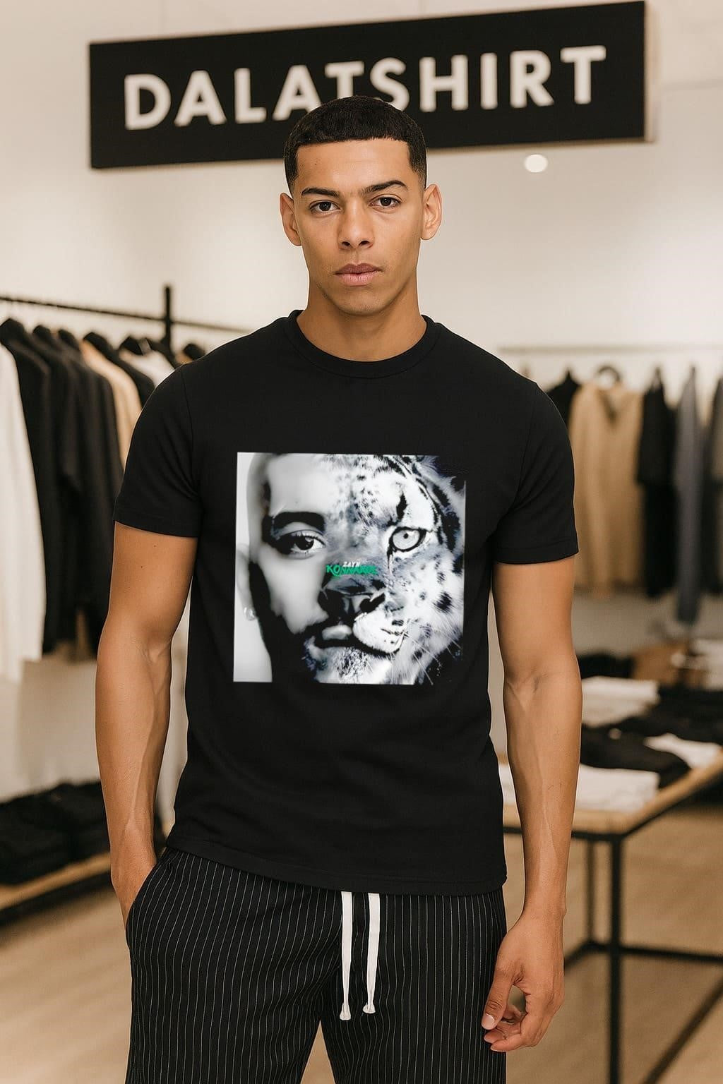 Zayn Malik Konnakol Half Face Snow Leopard Artistic shirt
