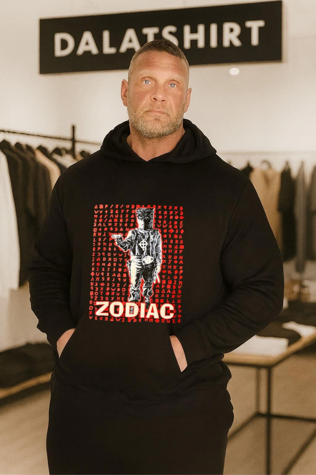 Zodiac Killer Cipher and Masked Figure Graphic Design shirt