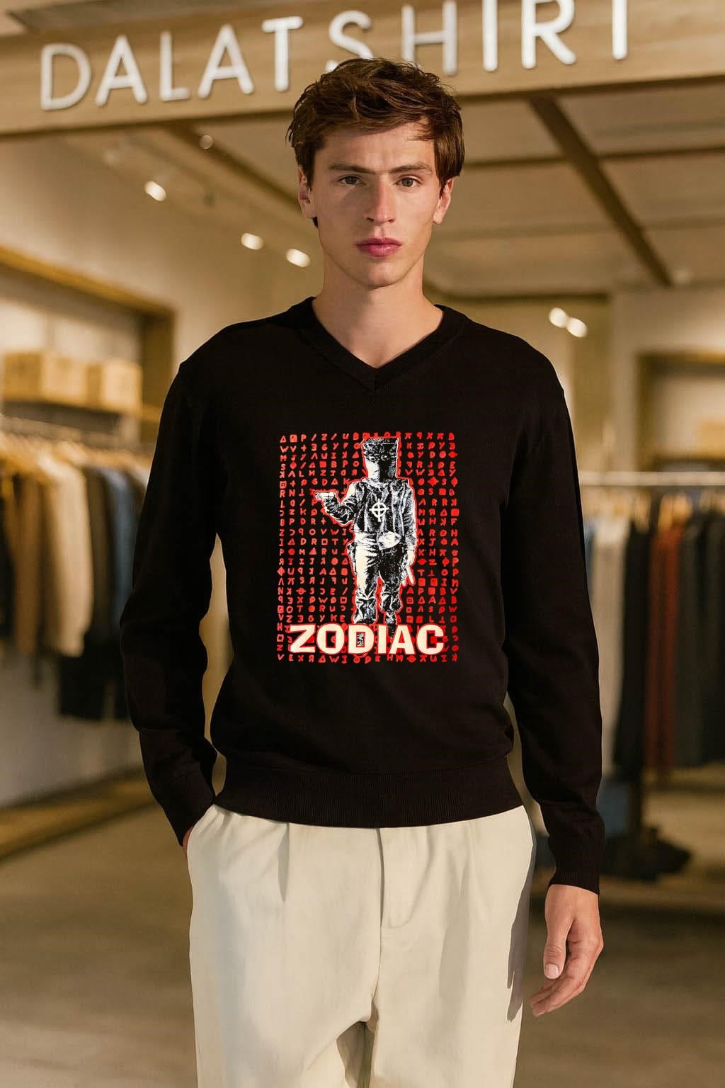 Zodiac Killer Cipher and Masked Figure Graphic Design shirt