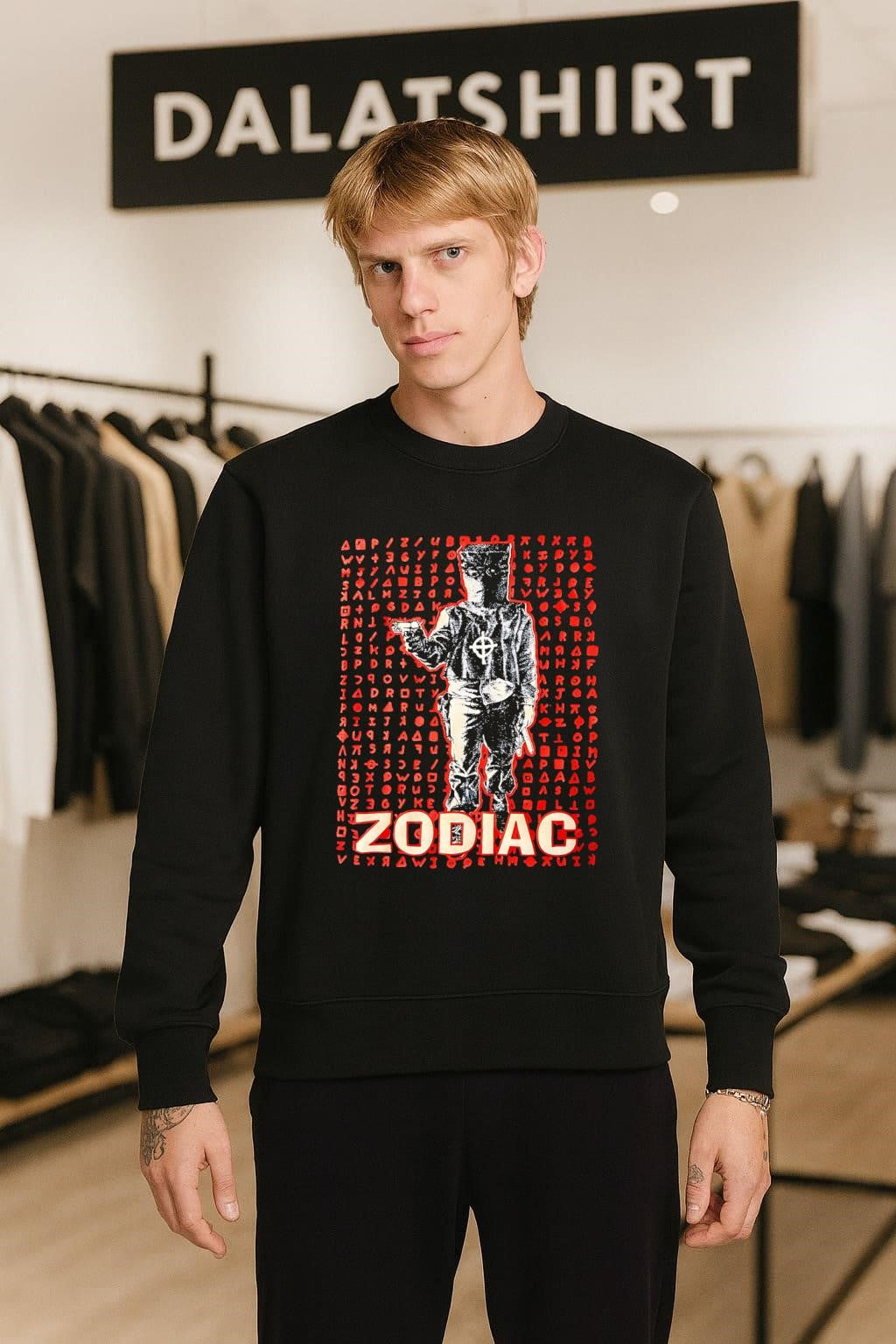 Zodiac Killer Cipher and Masked Figure Graphic Design shirt