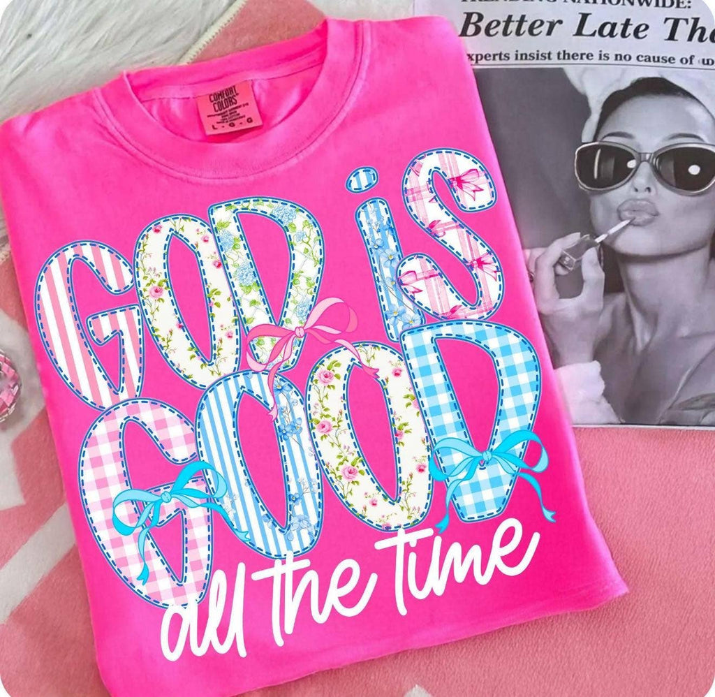 God Is Good All the Time Patchwork Graphic Tee