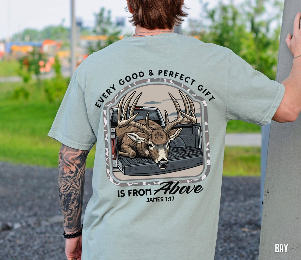 Men's Christian Deer Hunter Bible Verse Tee
