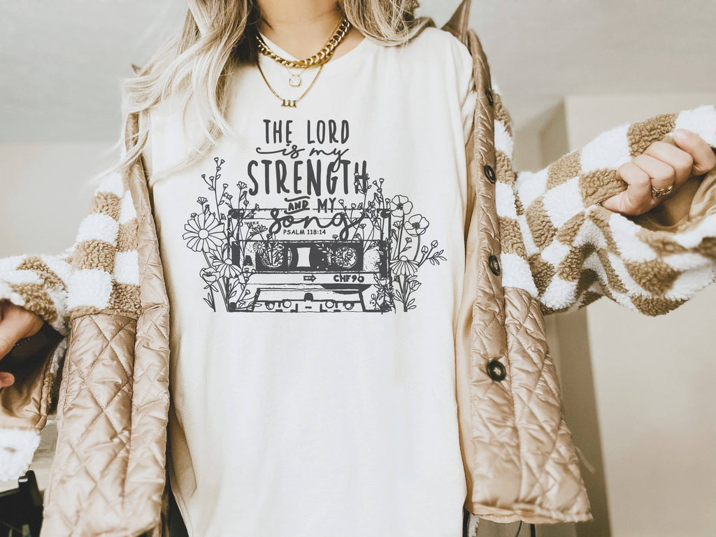 The Lord Is My Strength Cassette Graphic Tee