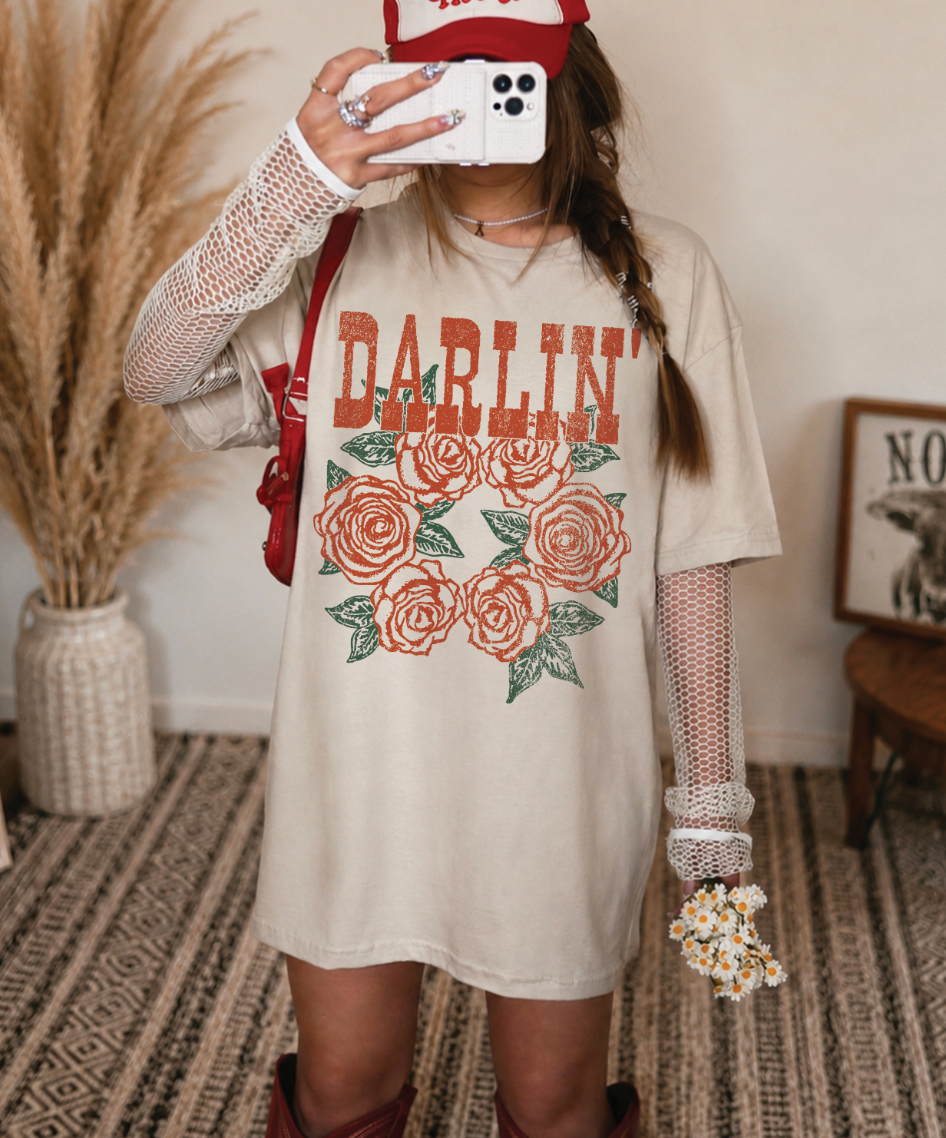 Darlin with Roses Tee or Trucker