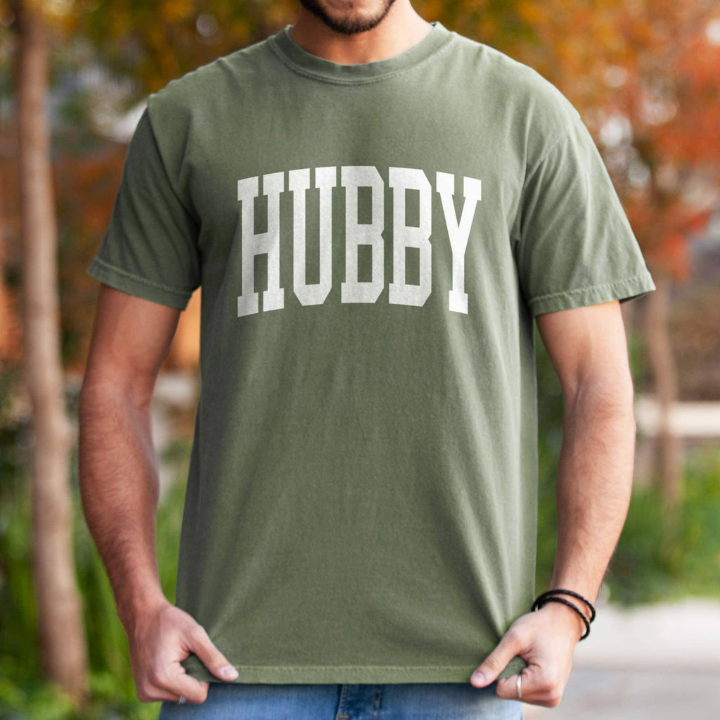 Hubby Garment Dyed T-Shirt, Honeymoon Wedding Husband Shirt