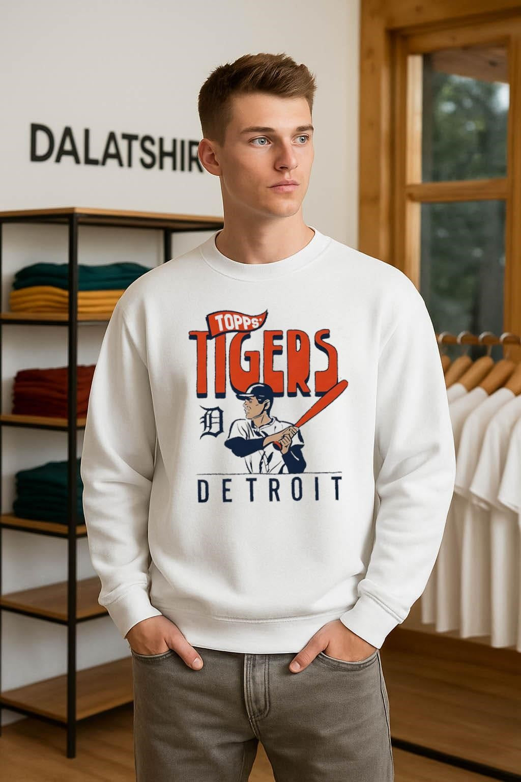 Topps Tigers Detroit Batter Old English D Graphic shirt