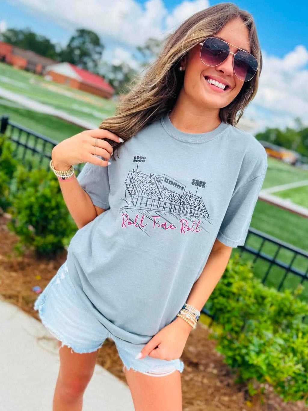 Custom Football Stands GAME07 Graphic Tee