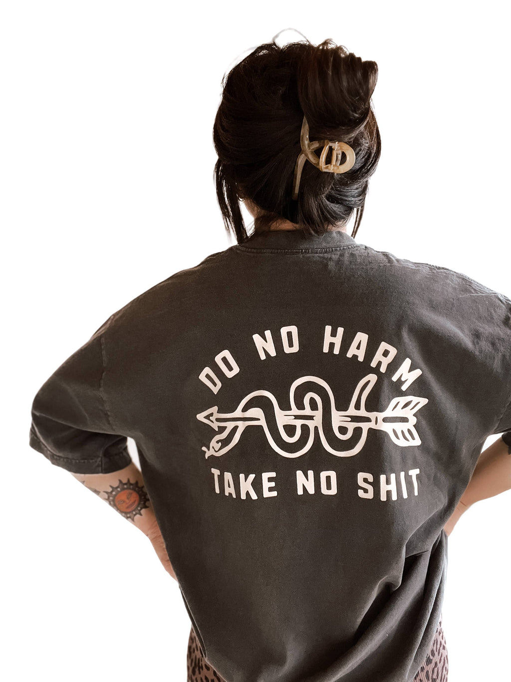 Do No Harm Take No Shit Snake Graphic Tee - Smoke
