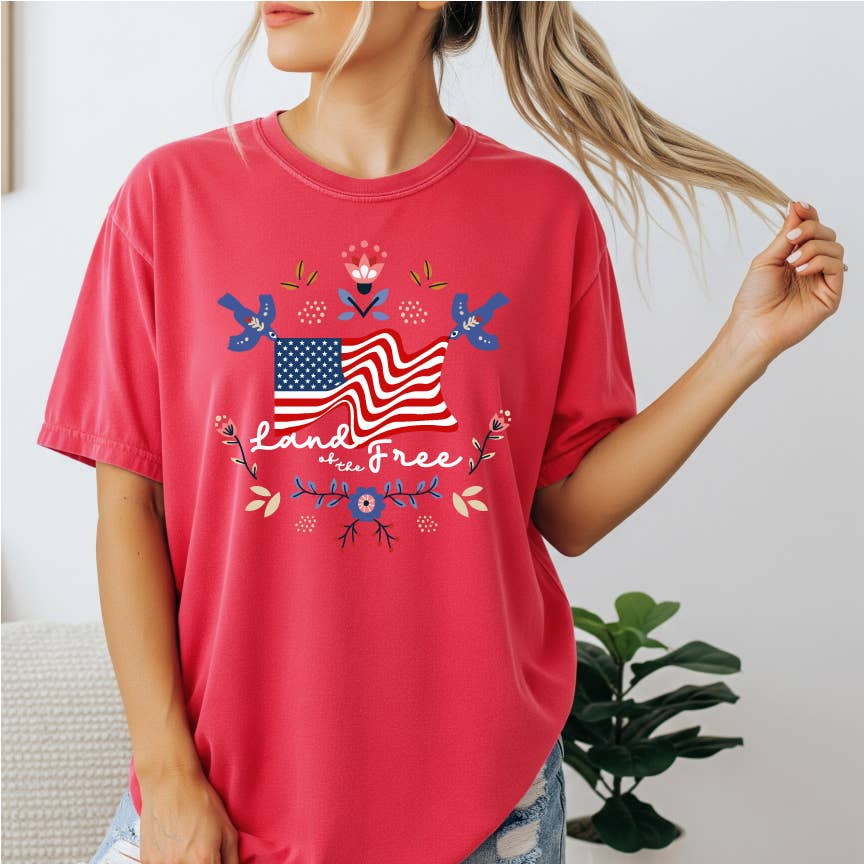 Land of the Free Premium Poppy T-Shirt