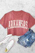 Arkansas Puff Graphic Women's Vintage Crop Top