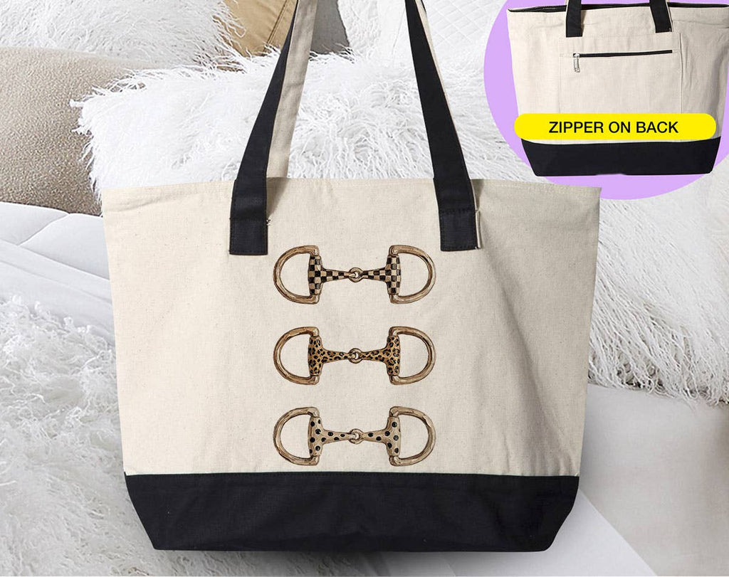 Brushstroke Horse Bit Western Cowgirl Tote Bag