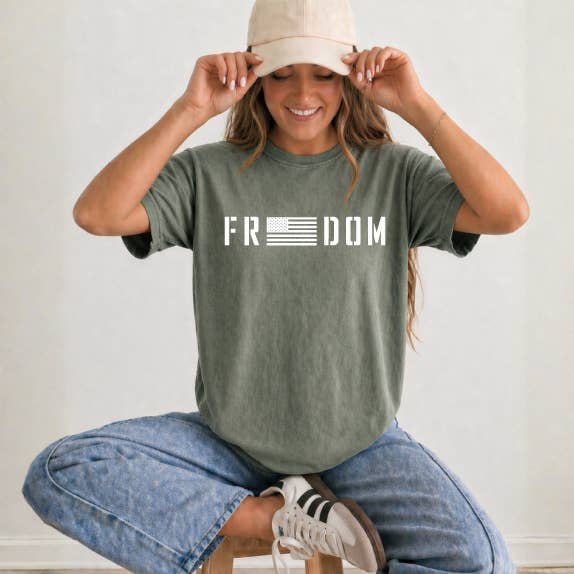 Freedom Flag Premium T-Shirt, Moss
