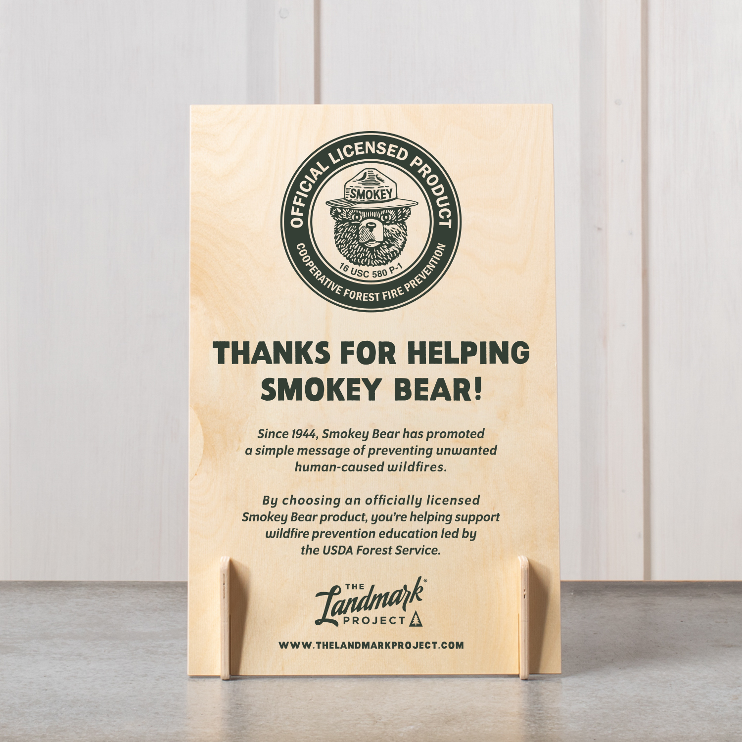 Smokey Bear Table Sign Pop
