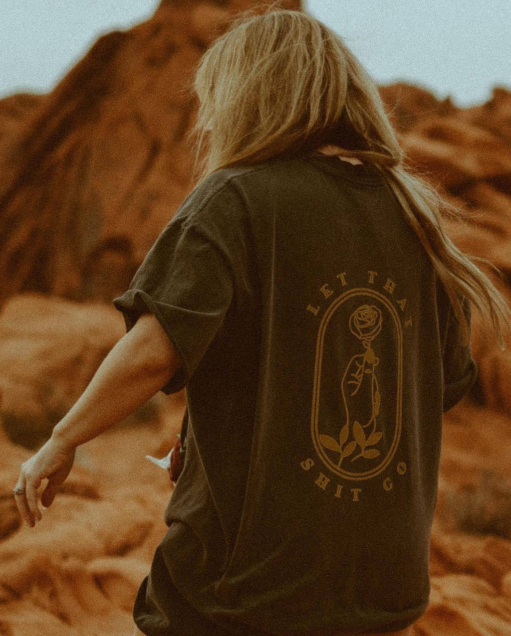 Let That Shit Go Feminist Boho Graphic Tee - Smoke
