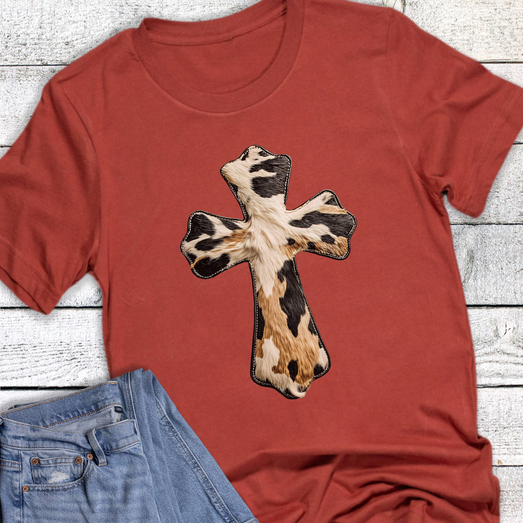 Western Faith Hide Cross Graphic Tee