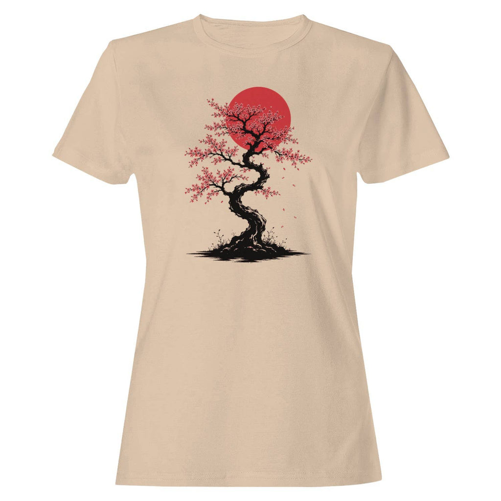 Cherry Blossom Tree Red Sun Women's T-Shirt