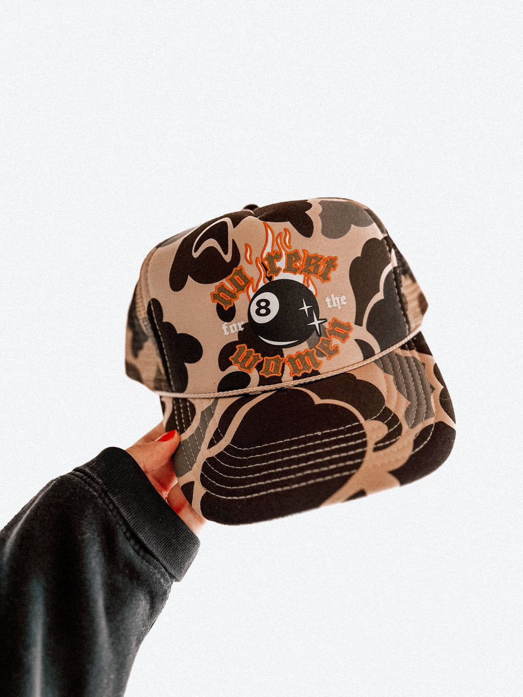 No Rest For the Women Feminist Trucker Hat - Camo