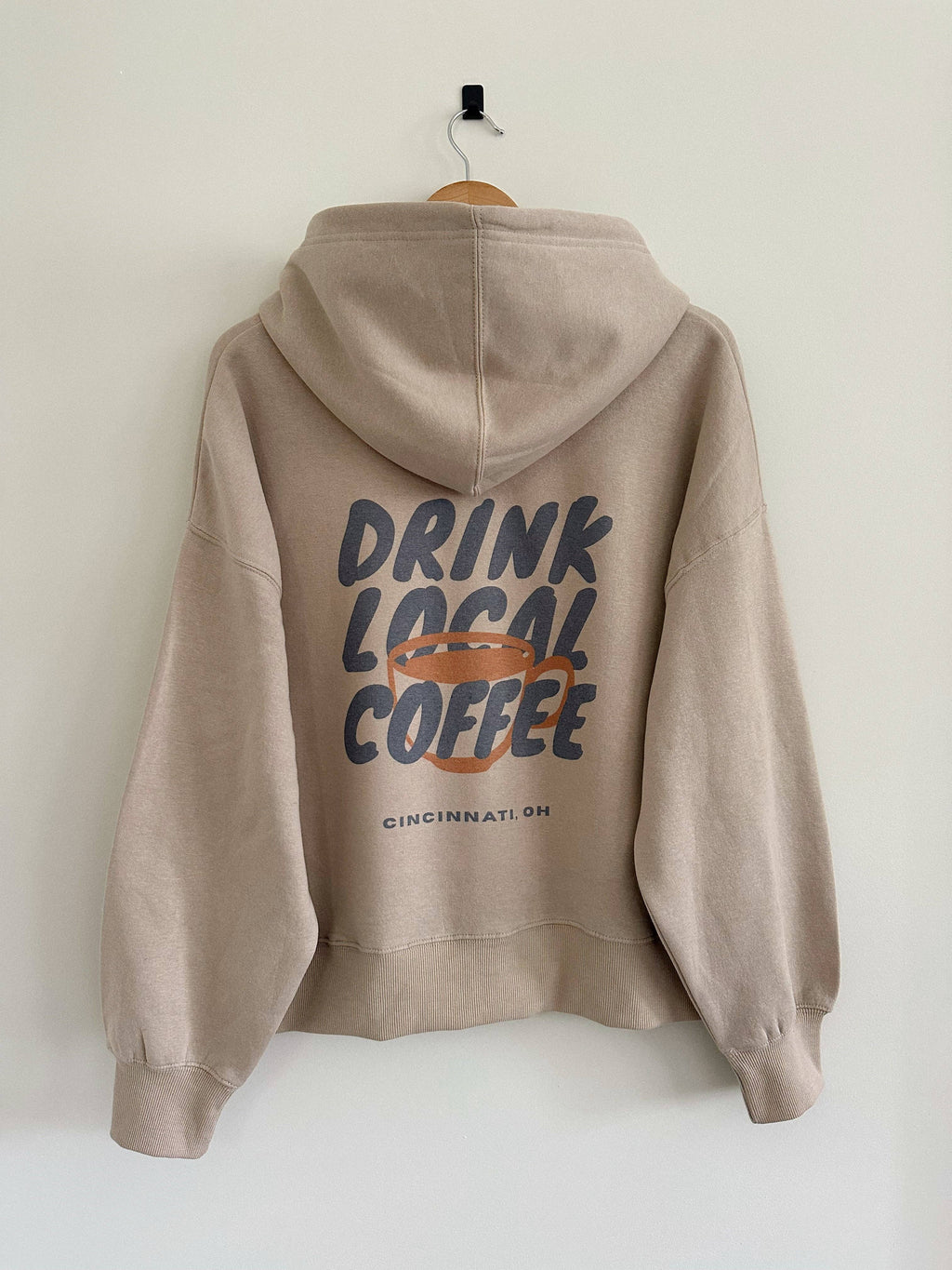 Drink Local Coffee Hoodie - Tan