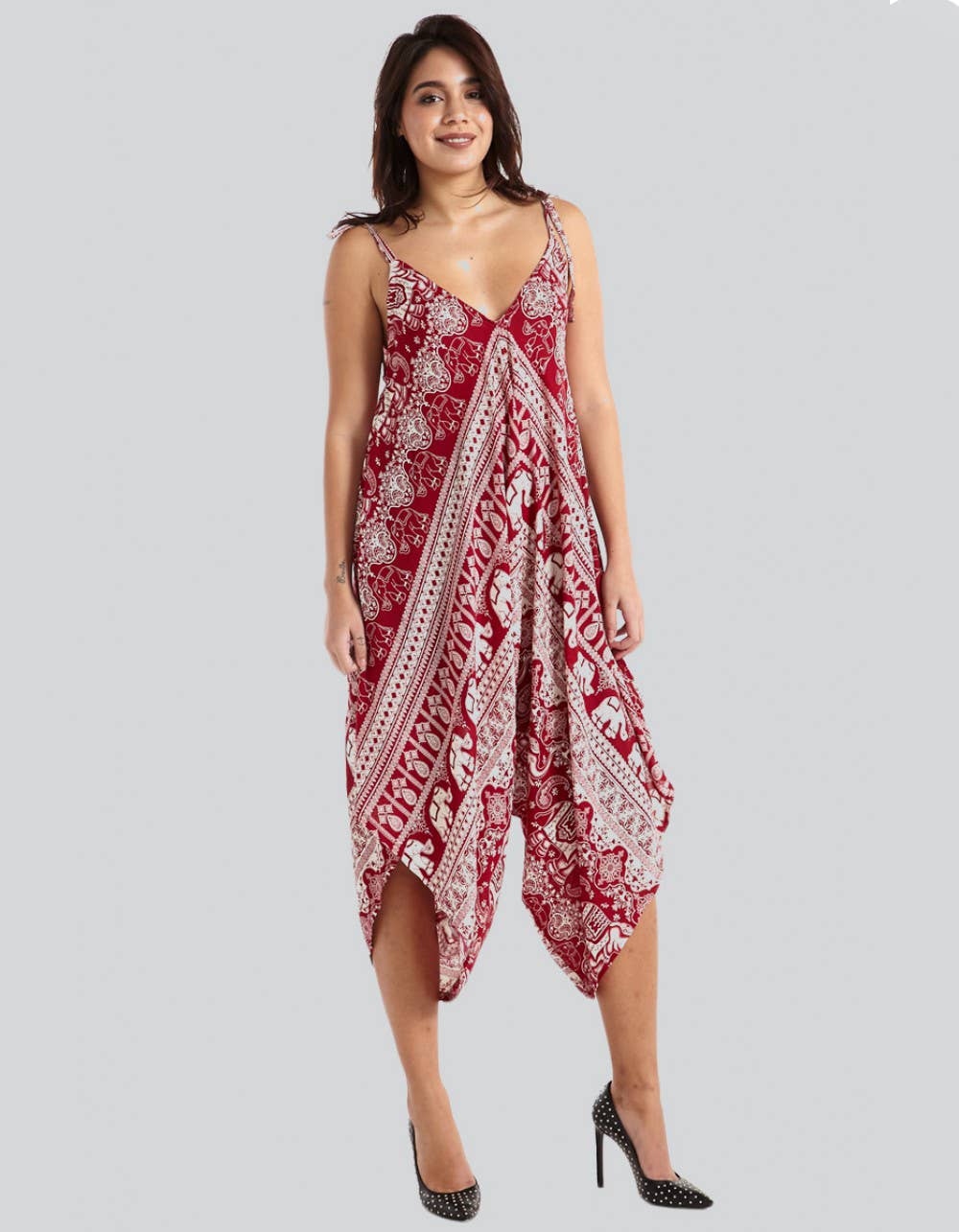 Elephants Print Jumpsuit (TH-1249)