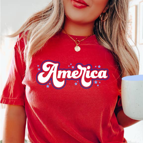 Retro America Premium Red T-Shirt