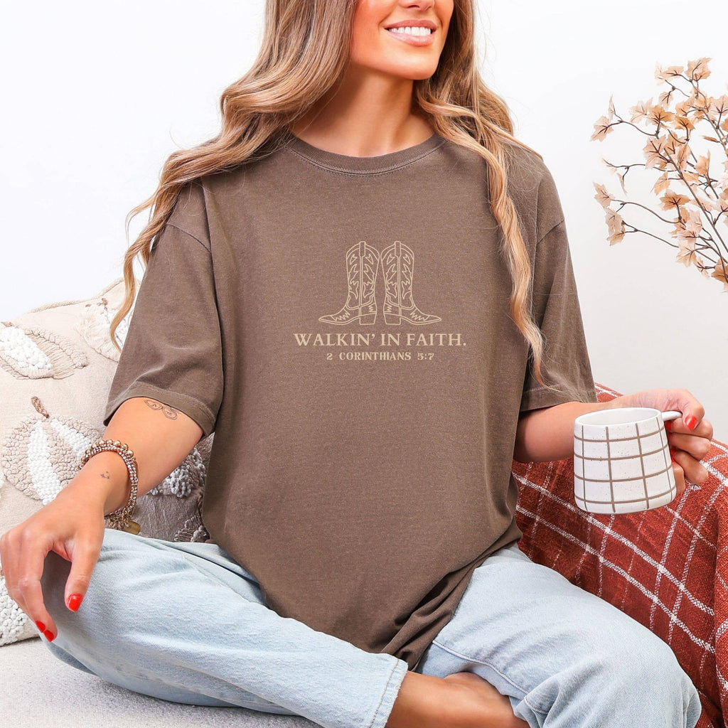 Walk in Faith Christian Western Summer Floral Graphic Tee