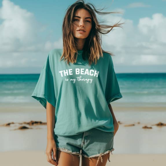 The Beach Is My Therapy Tshirt, Blue Lagoon